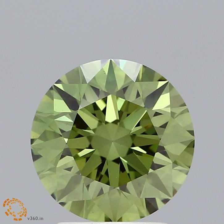2.03 Carat Round Shaped, Excellent Cut, FANCY VIVID GREEN Color, VS1 Clarity, IGI Certified Lab Grown Diamond