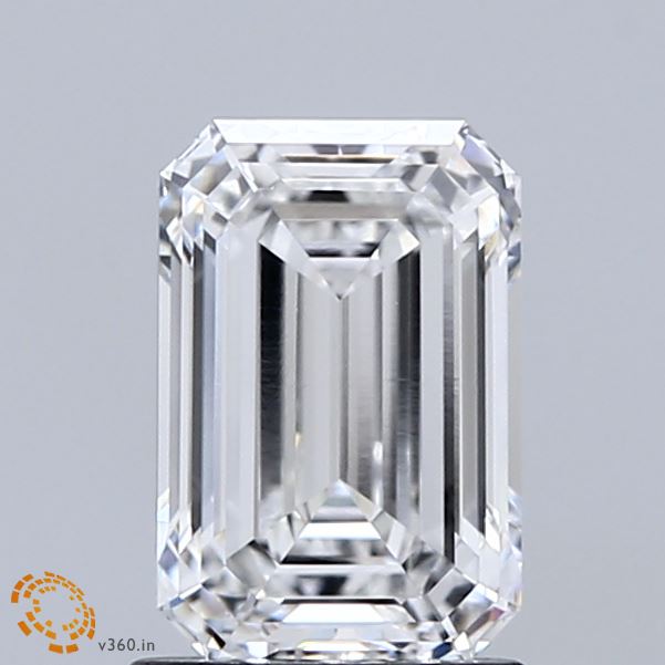 1.56 Carat Emerald Shaped, Ideal Cut, E Color, VVS2 Clarity, IGI Certified Lab Grown Diamond