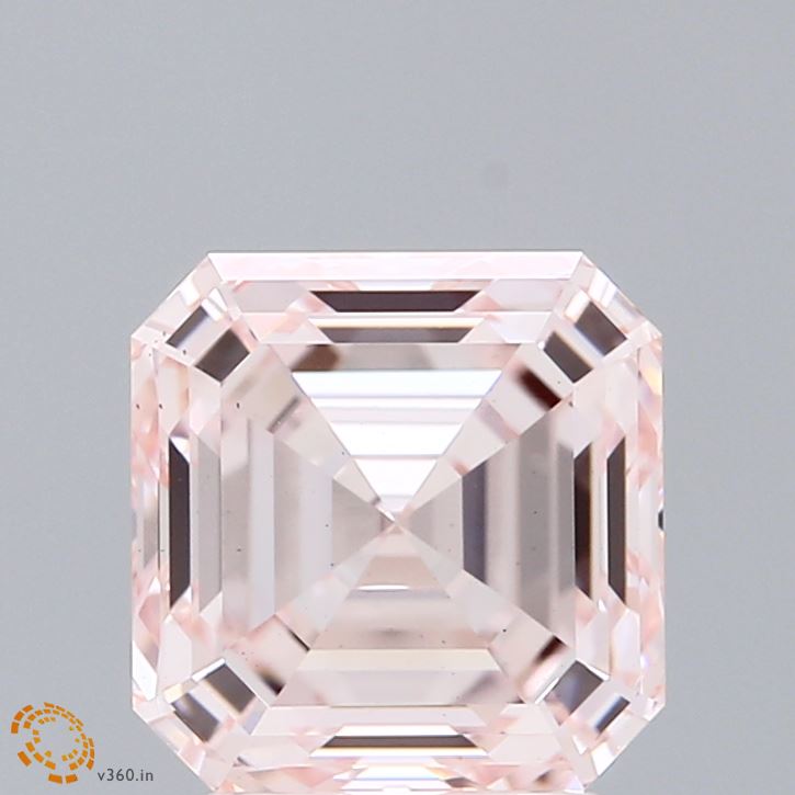 3.30 Carat Asscher Shaped, Excellent Cut, FANCY LIGHT PINK Color, VS1 Clarity, IGI Certified Lab Grown Diamond
