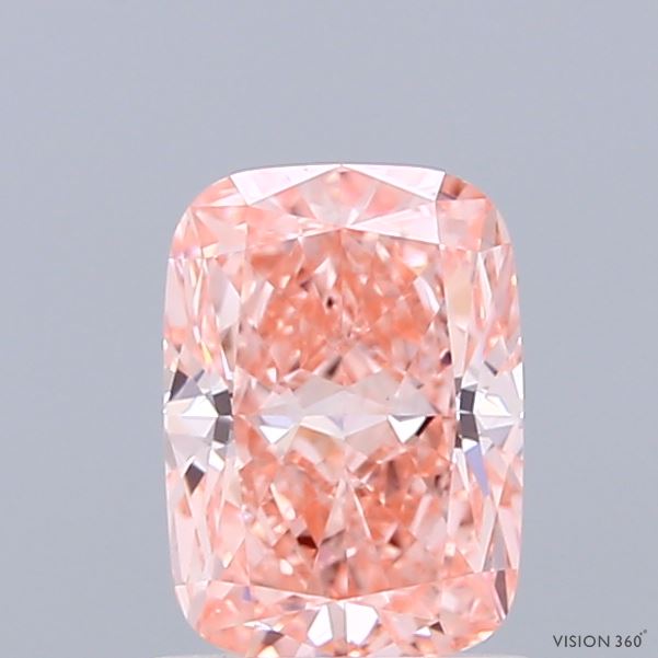 1.09 Carat Cushion Shaped, Ideal Cut, FANCY VIVID PINK Color, VS1 Clarity, IGI Certified Lab Grown Diamond