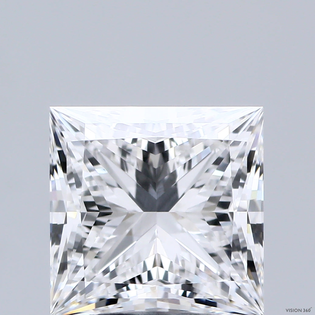 3.52 Carat Princess Shaped, Ideal Cut, D Color, VVS1 Clarity, IGI Certified Lab Grown Diamond
