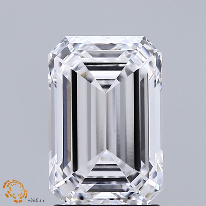 2.13 Carat Emerald Shaped, Ideal Cut, D Color, VVS1 Clarity, IGI Certified Lab Grown Diamond