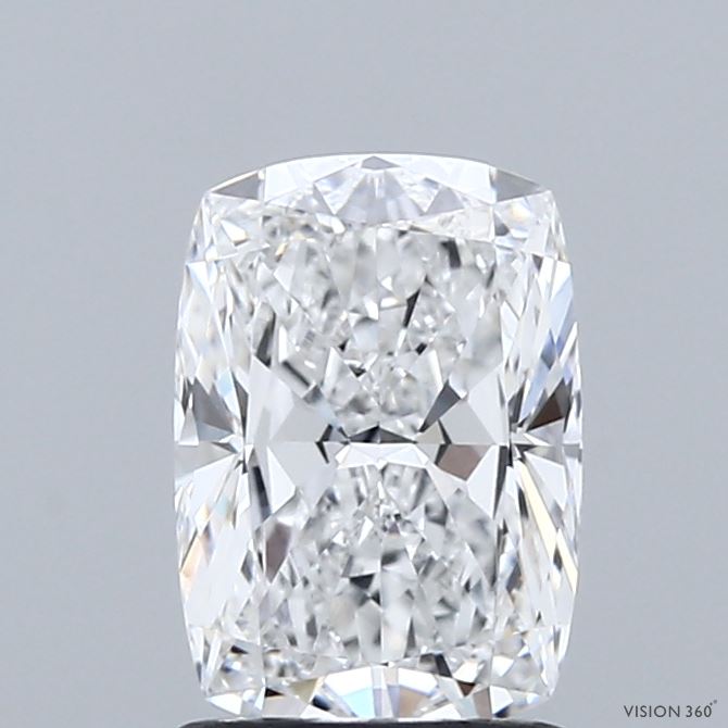 1.52 Carat Cushion Shaped, Ideal Cut, D Color, VVS2 Clarity, IGI Certified Lab Grown Diamond
