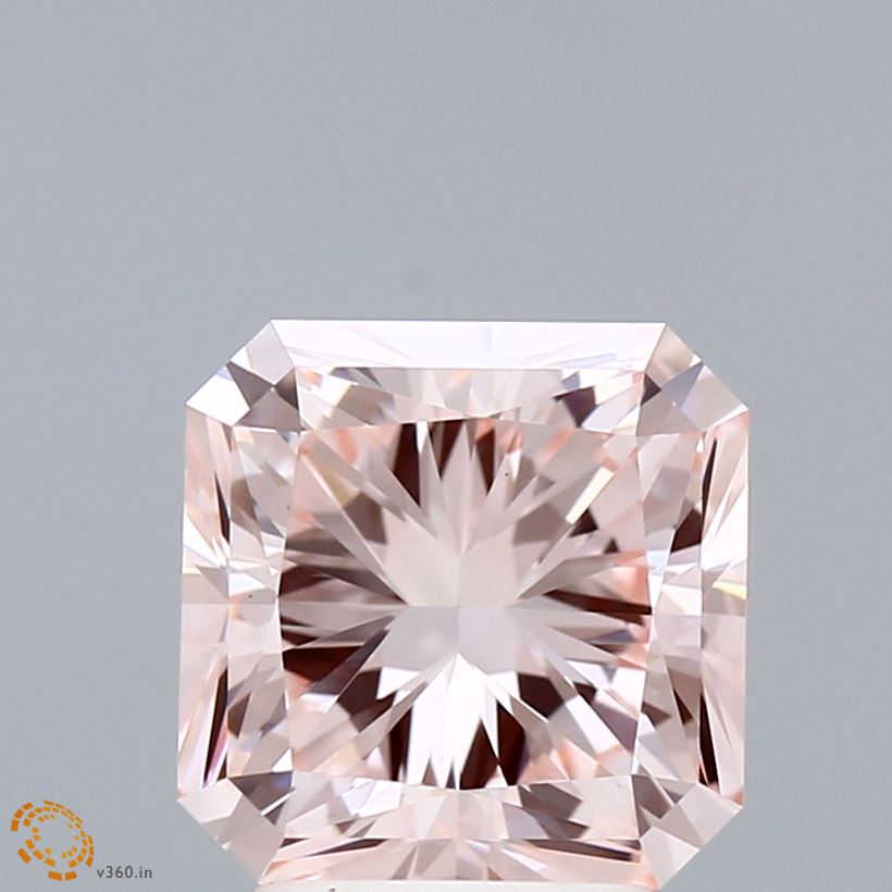 3.04 Carat Radiant Shaped, Ideal Cut, FANCY PINK Color, VS1 Clarity, IGI Certified Lab Grown Diamond