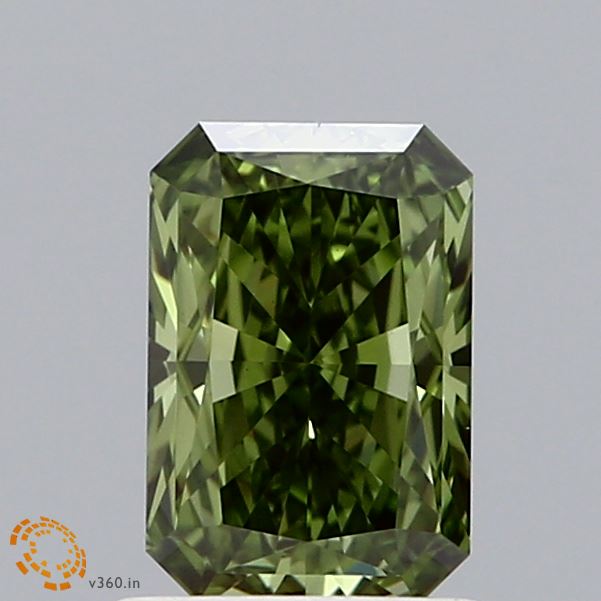 1.02 Carat Radiant Shaped, Ideal Cut, FANCY VIVID GREEN Color, VVS2 Clarity, IGI Certified Lab Grown Diamond