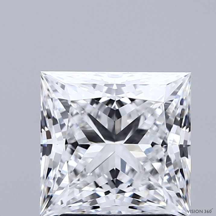 2.63 Carat Princess Shaped, Ideal Cut, D Color, VVS1 Clarity, IGI Certified Lab Grown Diamond