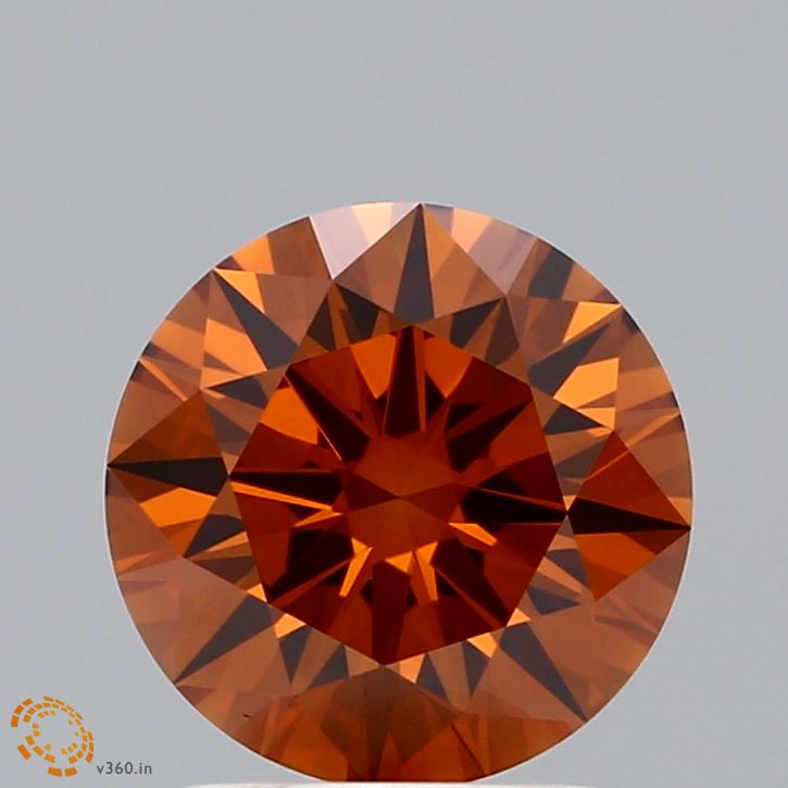 2.00 Carat Round Shaped, Ideal Cut, FANCY VIVID ORANGE Color, VVS2 Clarity, IGI Certified Lab Grown Diamond