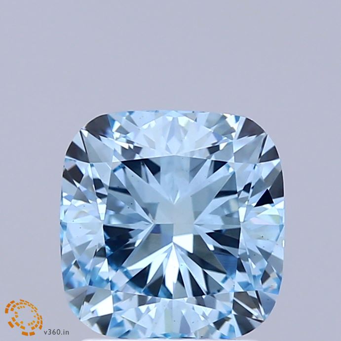 2.14 Carat Cushion Shaped, Ideal Cut, FANCY VIVID BLUE Color, VS1 Clarity, IGI Certified Lab Grown Diamond