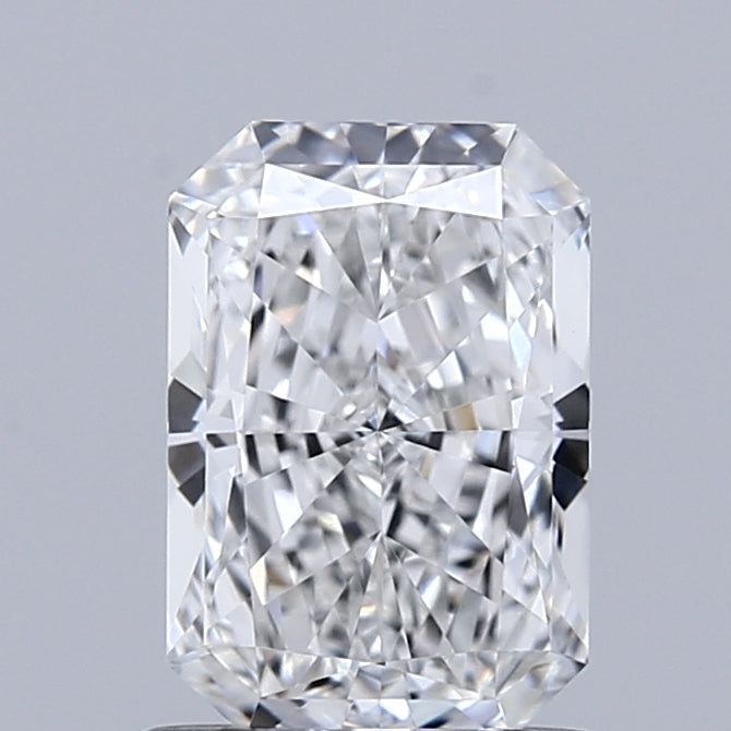 0.95 Carat Radiant Shaped, Ideal Cut, E Color, VVS2 Clarity, IGI Certified Lab Grown Diamond