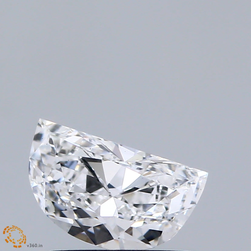 0.63 Carat Half Moon Shaped, Very Good Cut, E Color, VS1 Clarity, IGI Certified Lab Grown Diamond