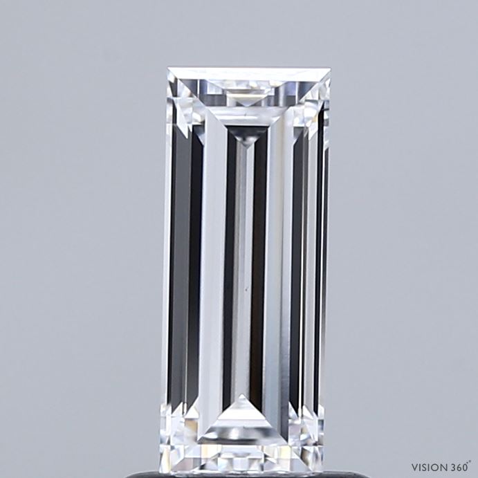 0.93 Carat Baguette Shaped, Very Good Cut, D Color, VVS2 Clarity, IGI Certified Lab Grown Diamond