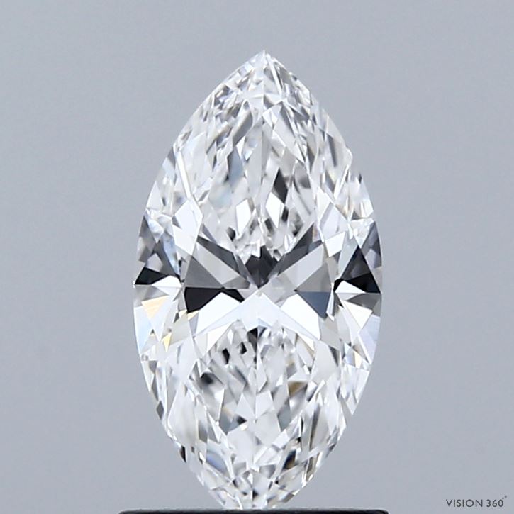 1.09 Carat Marquise Shaped, Ideal Cut, D Color, VVS2 Clarity, IGI Certified Lab Grown Diamond