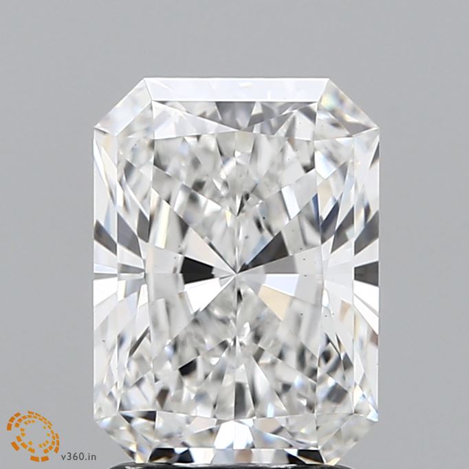 2.08 Carat Radiant Shaped, Ideal Cut, F Color, VS2 Clarity, GCAL Certified Lab Grown Diamond