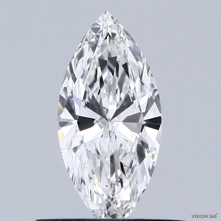 0.44 Carat Marquise Shaped, Excellent Cut, D Color, VVS2 Clarity, IGI Certified Lab Grown Diamond