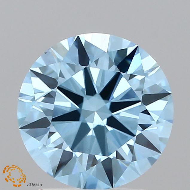 2.08 Carat Round Shaped, Ideal Cut, FANCY VIVID BLUE Color, VS1 Clarity, IGI Certified Lab Grown Diamond