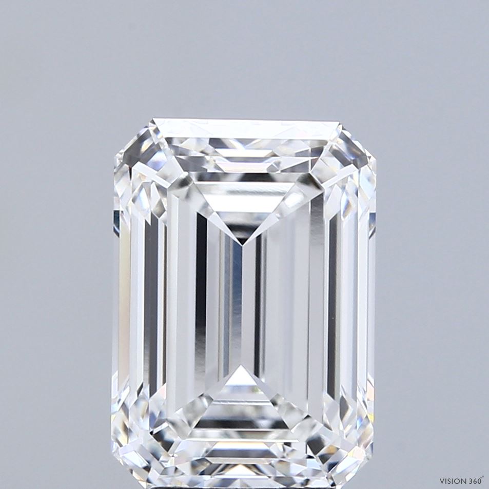 5.06 Carat Emerald Shaped, Ideal Cut, E Color, VVS1 Clarity, IGI Certified Lab Grown Diamond