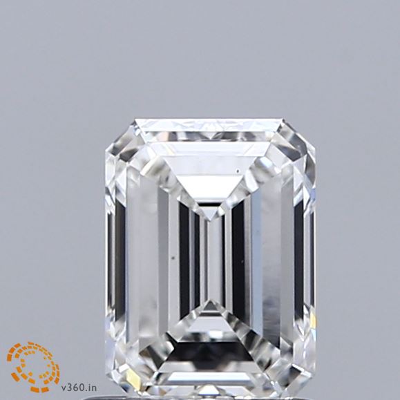 0.96 Carat Emerald Shaped, Ideal Cut, F Color, VS1 Clarity, IGI Certified Lab Grown Diamond