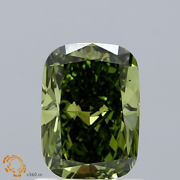1.06 Carat Cushion Shaped, Ideal Cut, FANCY VIVID GREEN Color, VS2 Clarity, IGI Certified Lab Grown Diamond