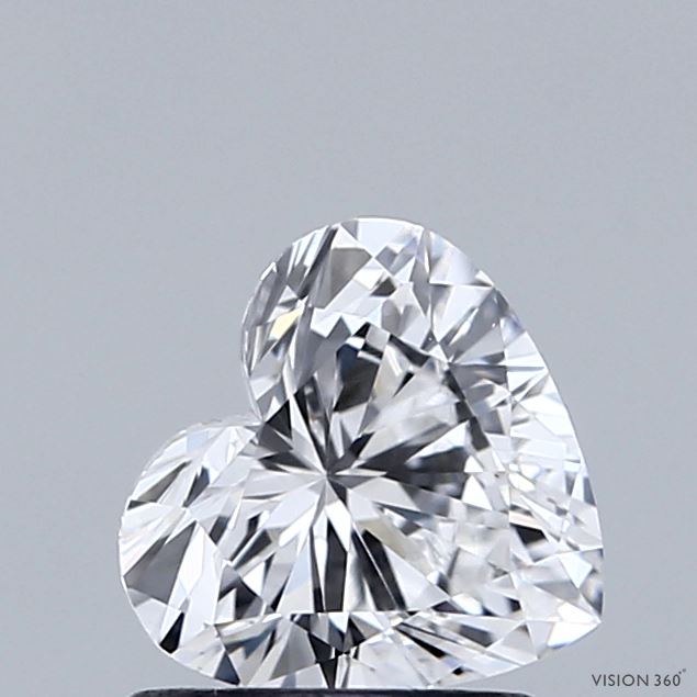 0.97 Carat Heart Shaped, Ideal Cut, D Color, VS1 Clarity, IGI Certified Lab Grown Diamond