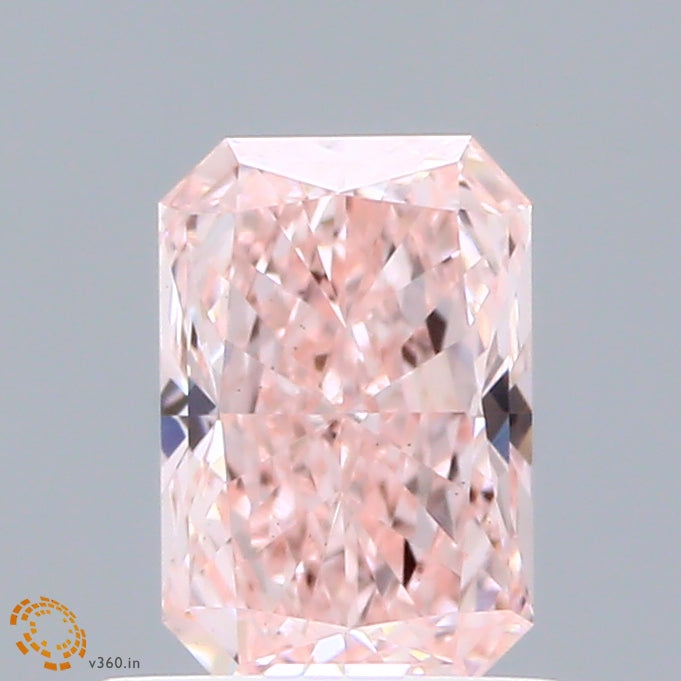 0.72 Carat Radiant Shaped, Excellent Cut, FANCY VIVID PINK Color, VS1 Clarity, IGI Certified Lab Grown Diamond