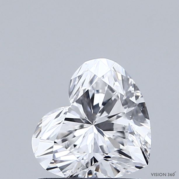 0.91 Carat Heart Shaped, Ideal Cut, D Color, VVS2 Clarity, IGI Certified Lab Grown Diamond