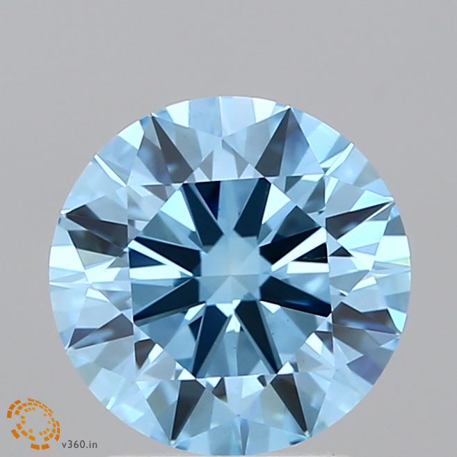 1.97 Carat Round Shaped, Excellent Cut, FANCY VIVID BLUE Color, VS1 Clarity, IGI Certified Lab Grown Diamond