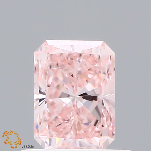 0.54 Carat Radiant Shaped, Excellent Cut, FANCY INTENSE PINK Color, VS1 Clarity, IGI Certified Lab Grown Diamond