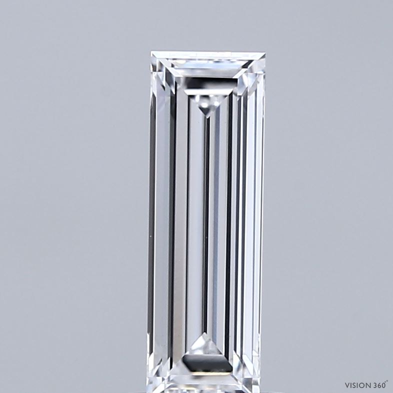0.93 Carat Baguette Shaped, Very Good Cut, E Color, VS1 Clarity, IGI Certified Lab Grown Diamond