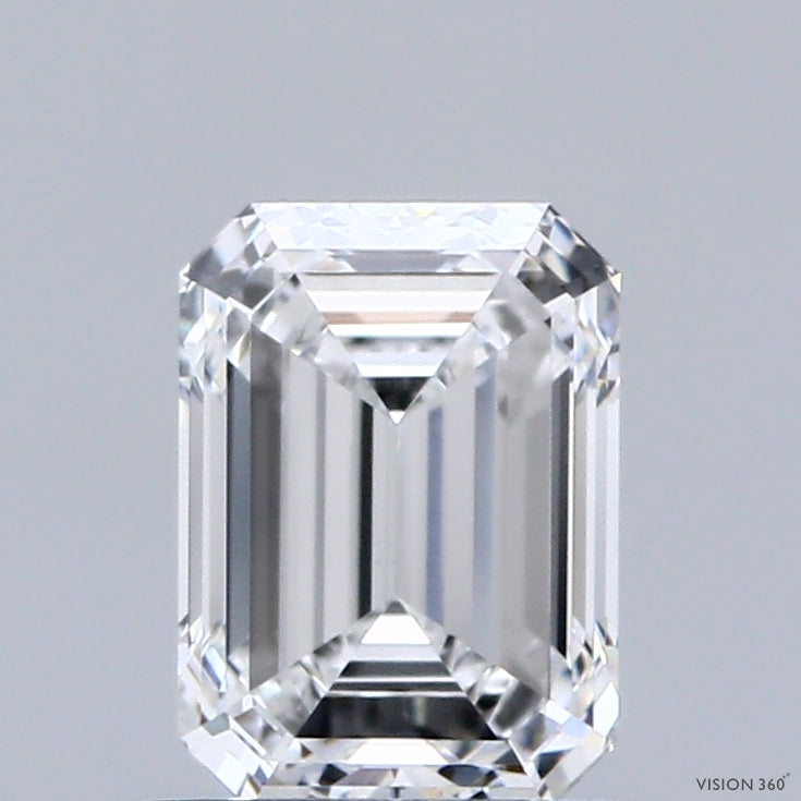1.00 Carat Emerald Shaped, Excellent Cut, D Color, VVS2 Clarity, IGI Certified Lab Grown Diamond