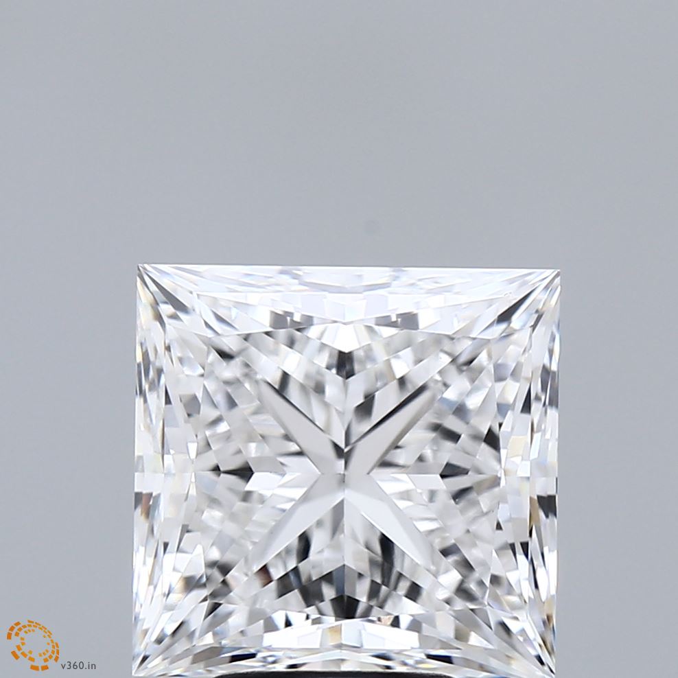 5.72 Carat Princess Shaped, Ideal Cut, E Color, VVS1 Clarity, IGI Certified Lab Grown Diamond