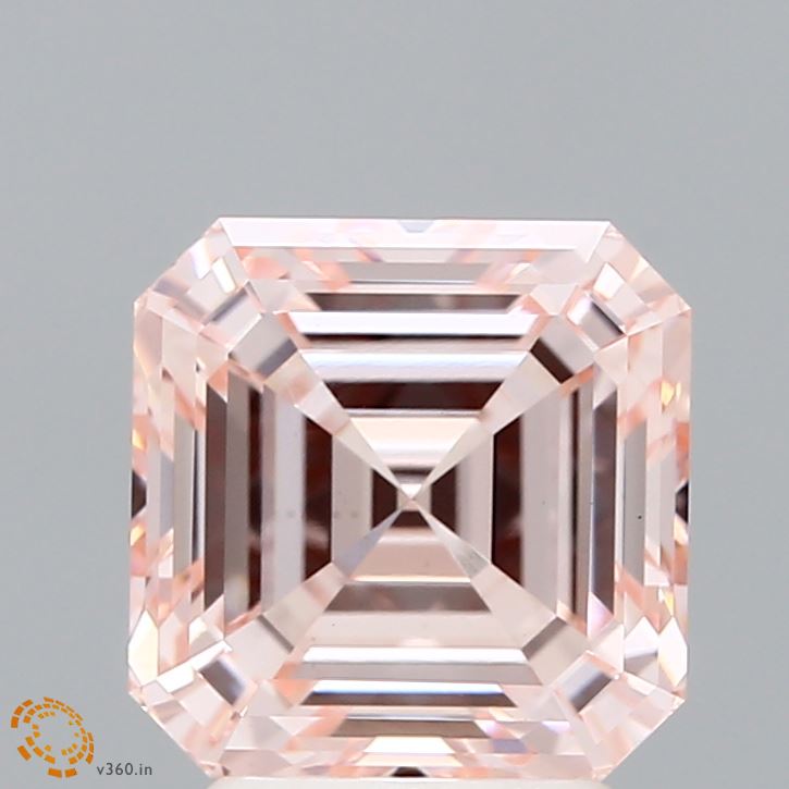 3.20 Carat Asscher Shaped, Ideal Cut, FANCY INTENSE PINK Color, VS1 Clarity, IGI Certified Lab Grown Diamond