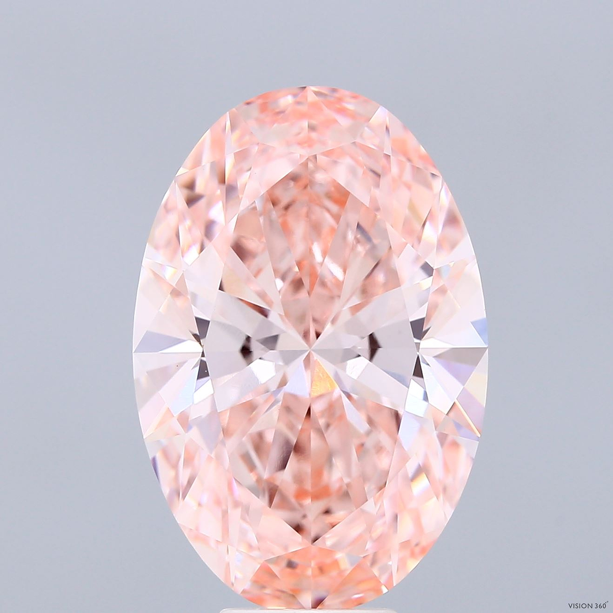 9.35 Carat Oval Shaped, Ideal Cut, FANCY VIVID PINK Color, VVS2 Clarity, IGI Certified Lab Grown Diamond