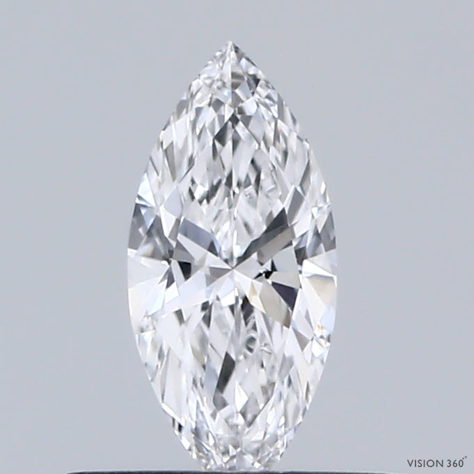 0.33 Carat Marquise Shaped, Ideal Cut, D Color, VVS2 Clarity, IGI Certified Lab Grown Diamond