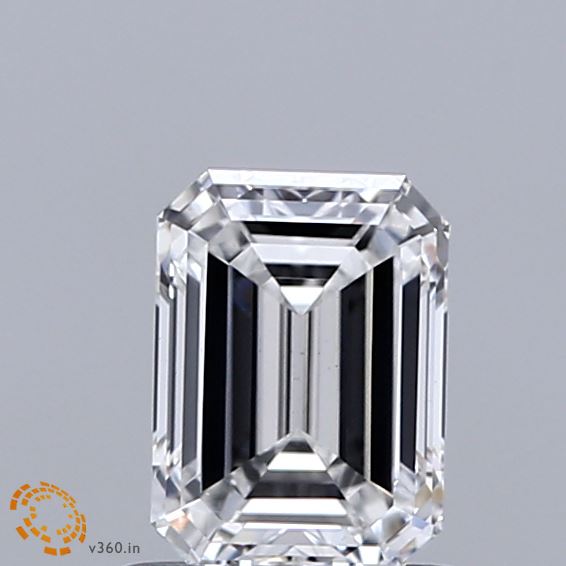 0.91 Carat Emerald Shaped, Ideal Cut, E Color, VS1 Clarity, IGI Certified Lab Grown Diamond