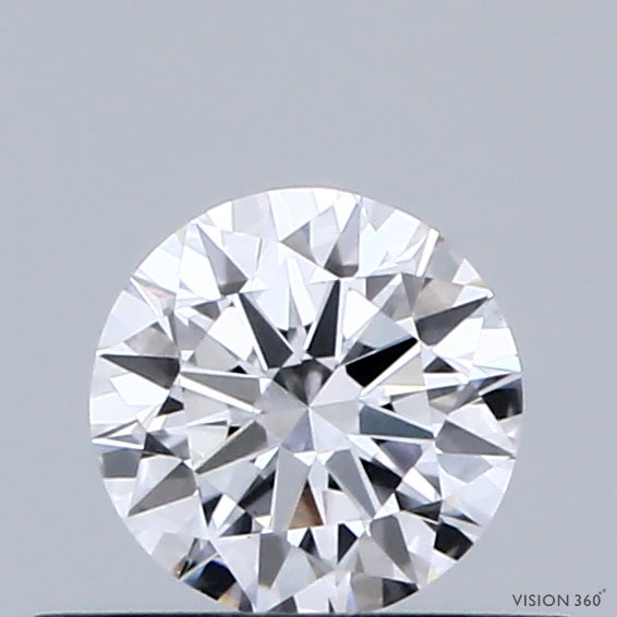 0.38 Carat Round Shaped, Excellent Cut, D Color, VVS2 Clarity, IGI Certified Lab Grown Diamond