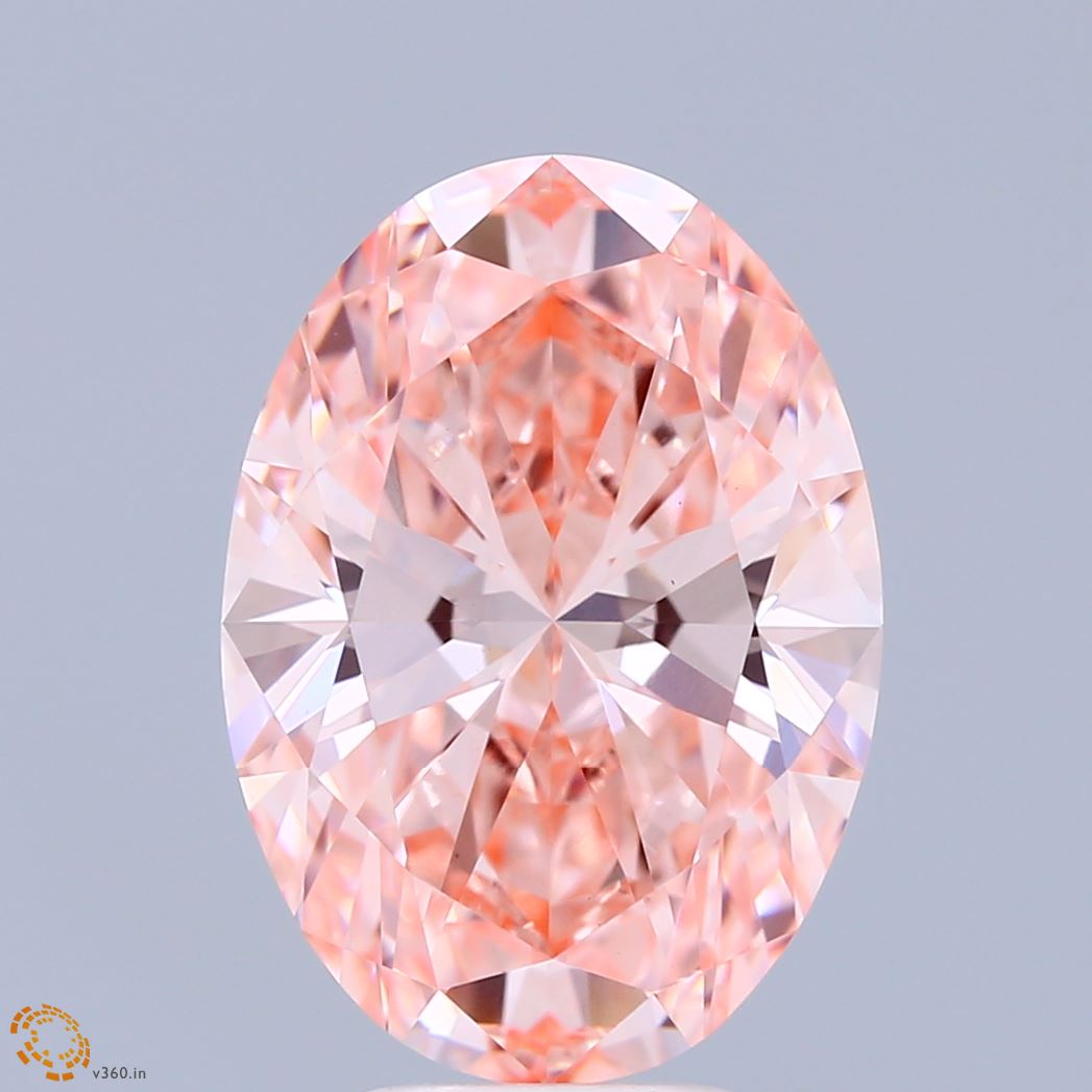6.06 Carat Oval Shaped, Ideal Cut, FANCY VIVID PINK Color, VS1 Clarity, IGI Certified Lab Grown Diamond