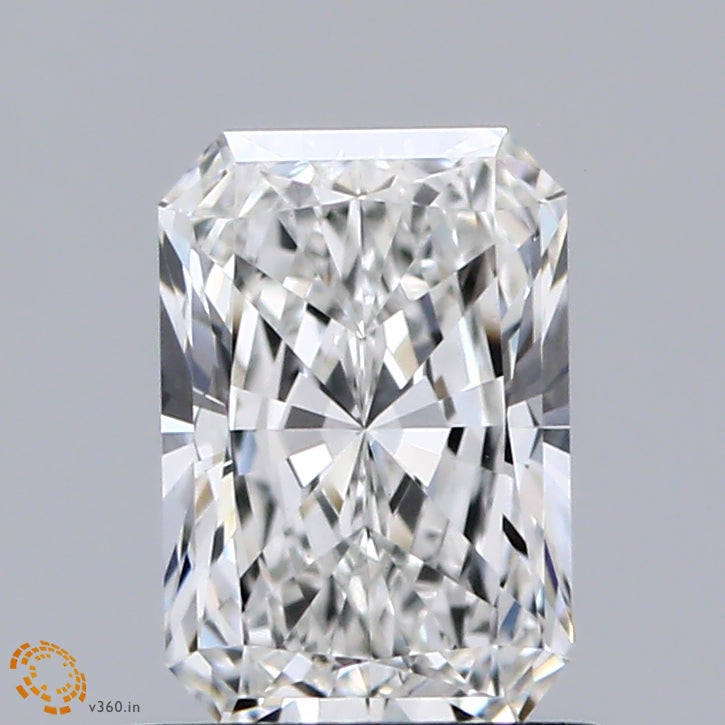 0.98 Carat Radiant Shaped, Ideal Cut, E Color, VS1 Clarity, IGI Certified Lab Grown Diamond