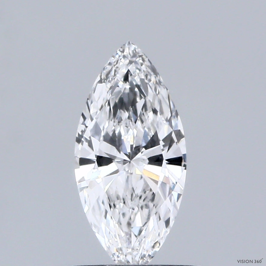 0.57 Carat Marquise Shaped, Excellent Cut, D Color, VVS2 Clarity, IGI Certified Lab Grown Diamond