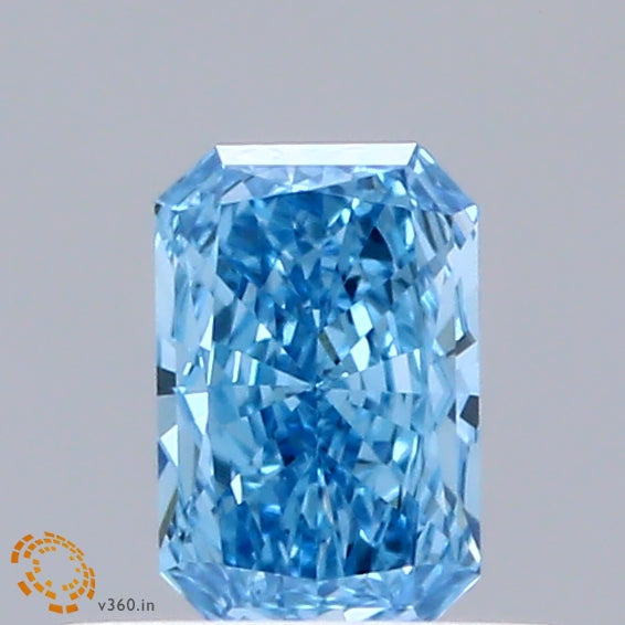 0.33 Carat Radiant Shaped, Excellent Cut, FANCY VIVID BLUE Color, VVS1 Clarity, IGI Certified Lab Grown Diamond
