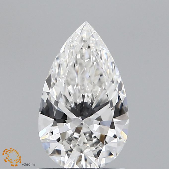 0.96 Carat Pear Shaped, Ideal Cut, F Color, VS1 Clarity, IGI Certified Lab Grown Diamond