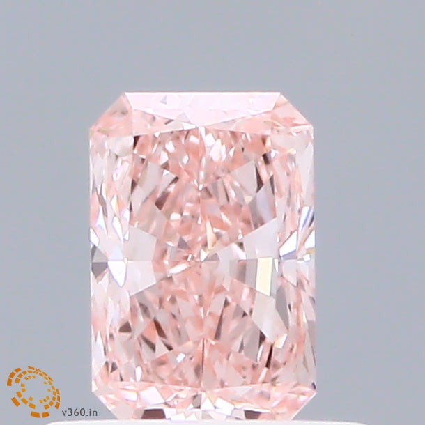 0.52 Carat Radiant Shaped, Ideal Cut, FANCY INTENSE PINK Color, VVS2 Clarity, IGI Certified Lab Grown Diamond