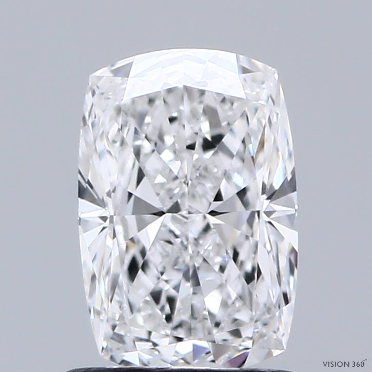 1.02 Carat Cushion Shaped, Excellent Cut, D Color, VVS2 Clarity, IGI Certified Lab Grown Diamond