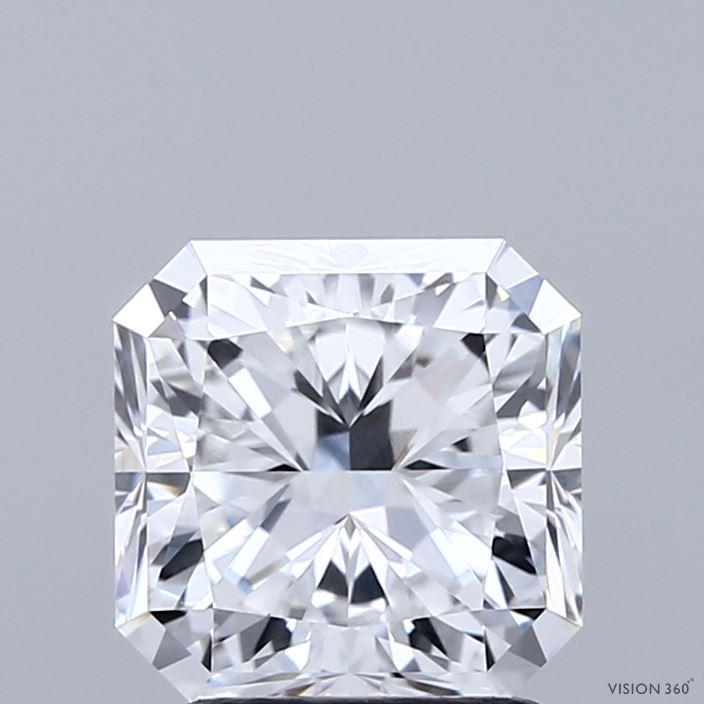 2.18 Carat Radiant Shaped, Ideal Cut, D Color, VVS1 Clarity, IGI Certified Lab Grown Diamond