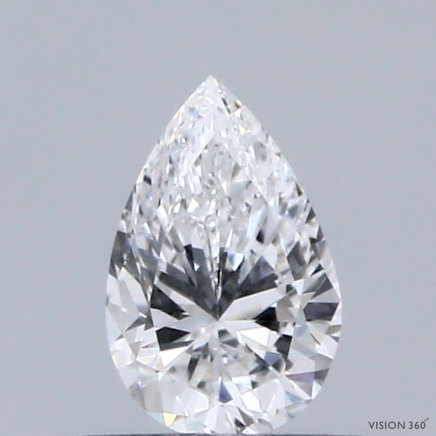 0.35 Carat Pear Shaped, Excellent Cut, D Color, VVS2 Clarity, IGI Certified Lab Grown Diamond