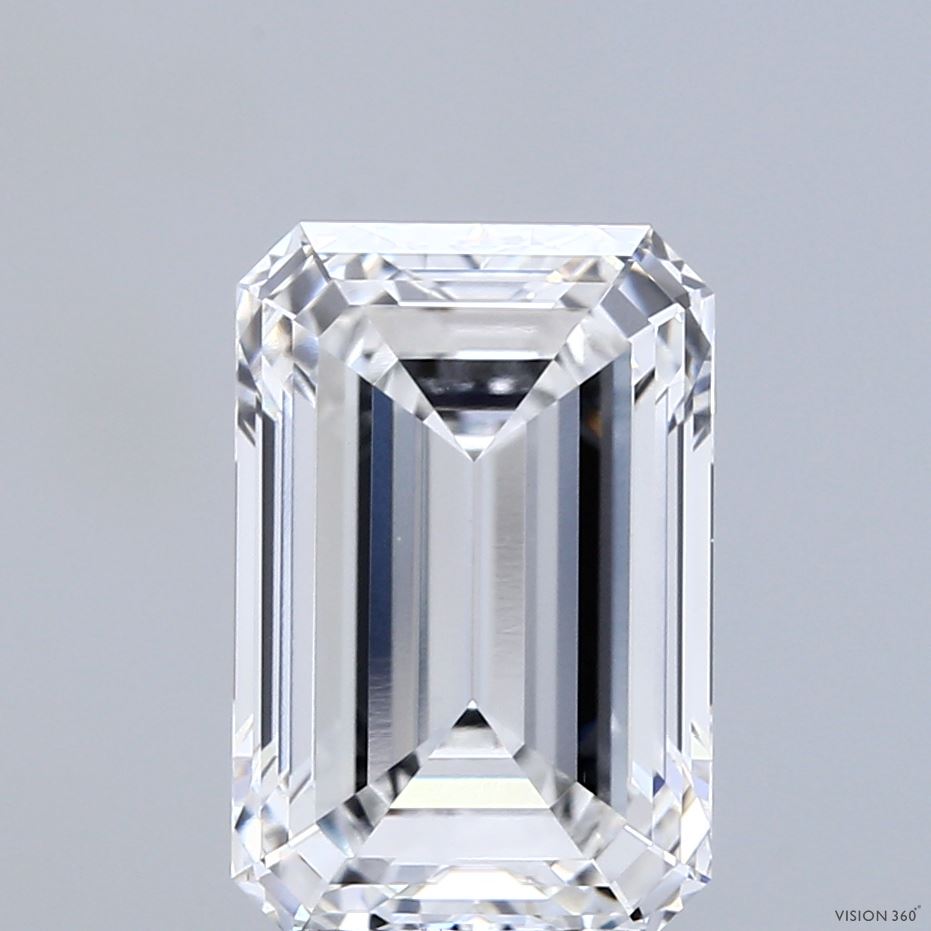 4.00 Carat Emerald Shaped, Ideal Cut, E Color, VS1 Clarity, IGI Certified Lab Grown Diamond