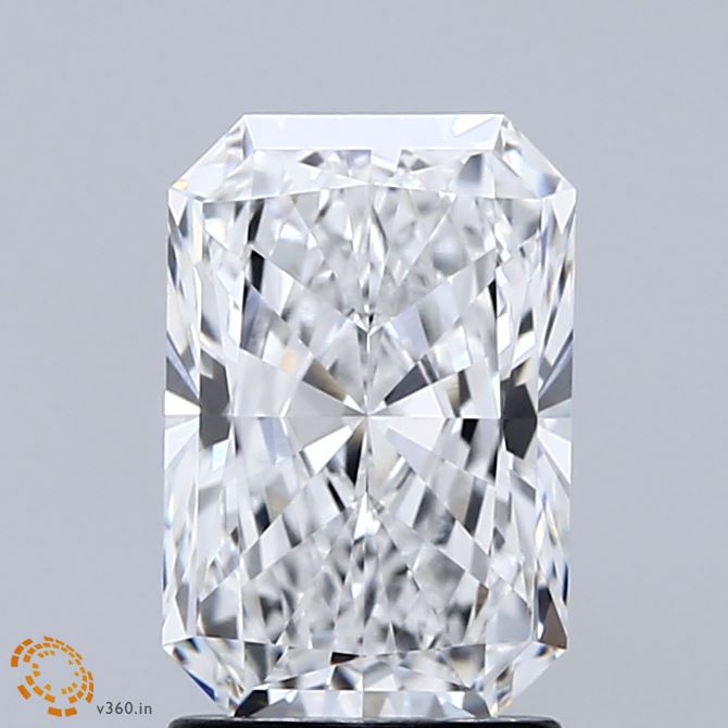 2.00 Carat Radiant Shaped, Ideal Cut, E Color, VVS2 Clarity, IGI Certified Lab Grown Diamond