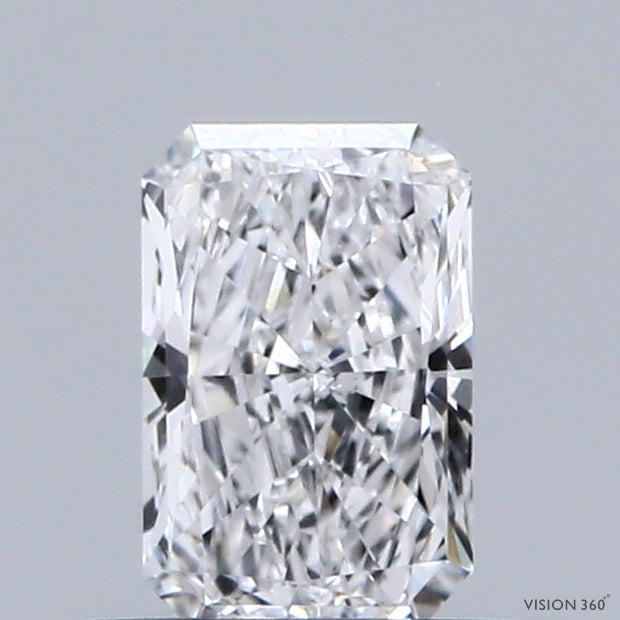 0.50 Carat Radiant Shaped, Excellent Cut, D Color, VS1 Clarity, IGI Certified Lab Grown Diamond