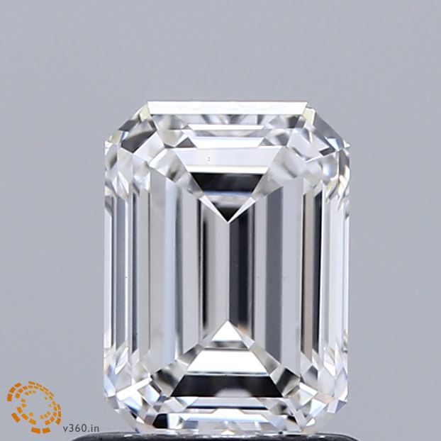 0.96 Carat Emerald Shaped, Ideal Cut, E Color, VS1 Clarity, IGI Certified Lab Grown Diamond