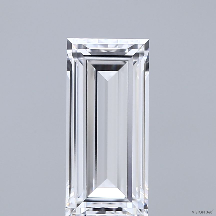 2.08 Carat Baguette Shaped, Very Good Cut, D Color, VVS2 Clarity, IGI Certified Lab Grown Diamond