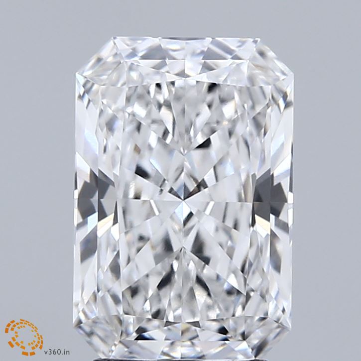 3.08 Carat Radiant Shaped, Ideal Cut, D Color, VVS2 Clarity, IGI Certified Lab Grown Diamond